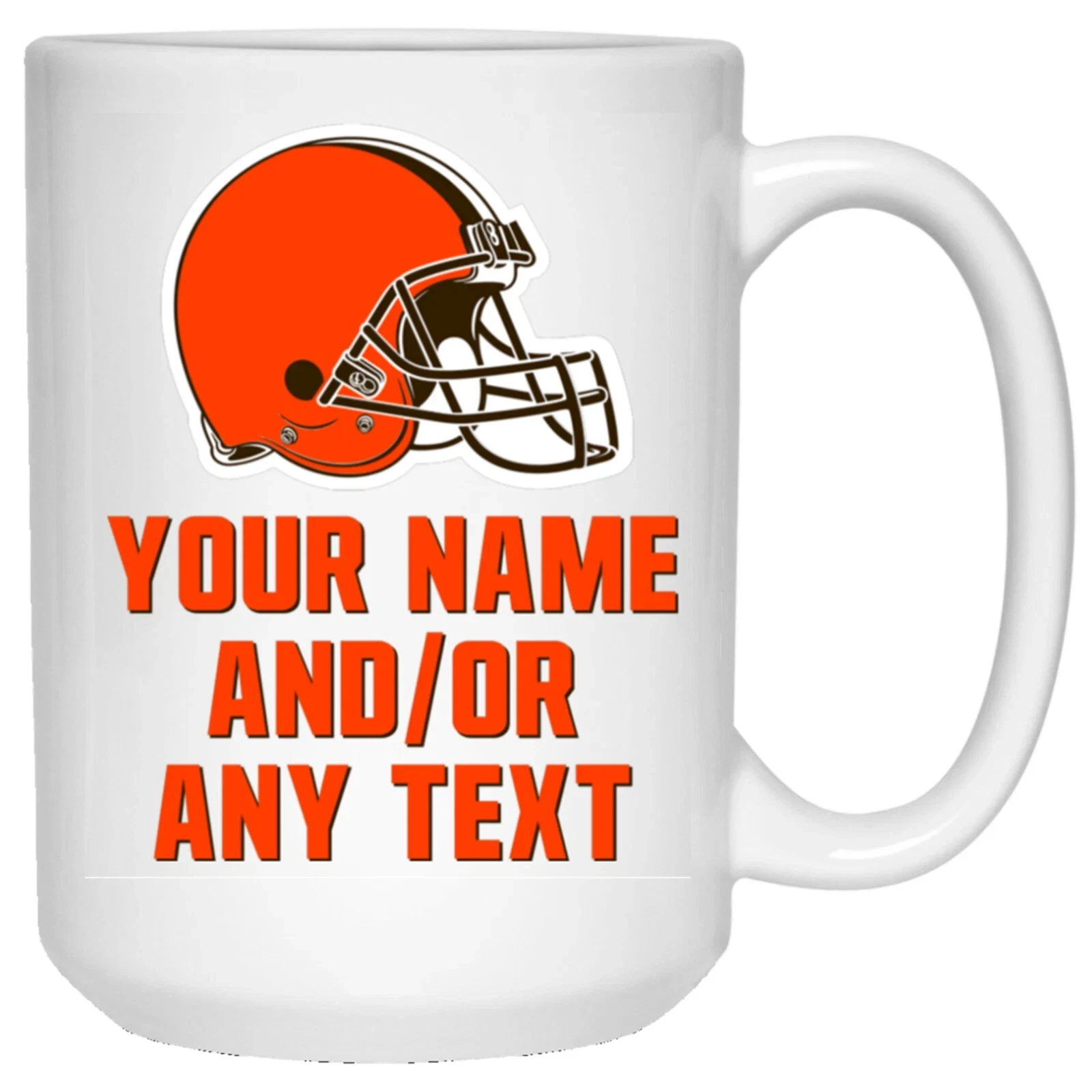 Custom Personalized Cleveland Browns White Ceramic Coffee Mug Cup