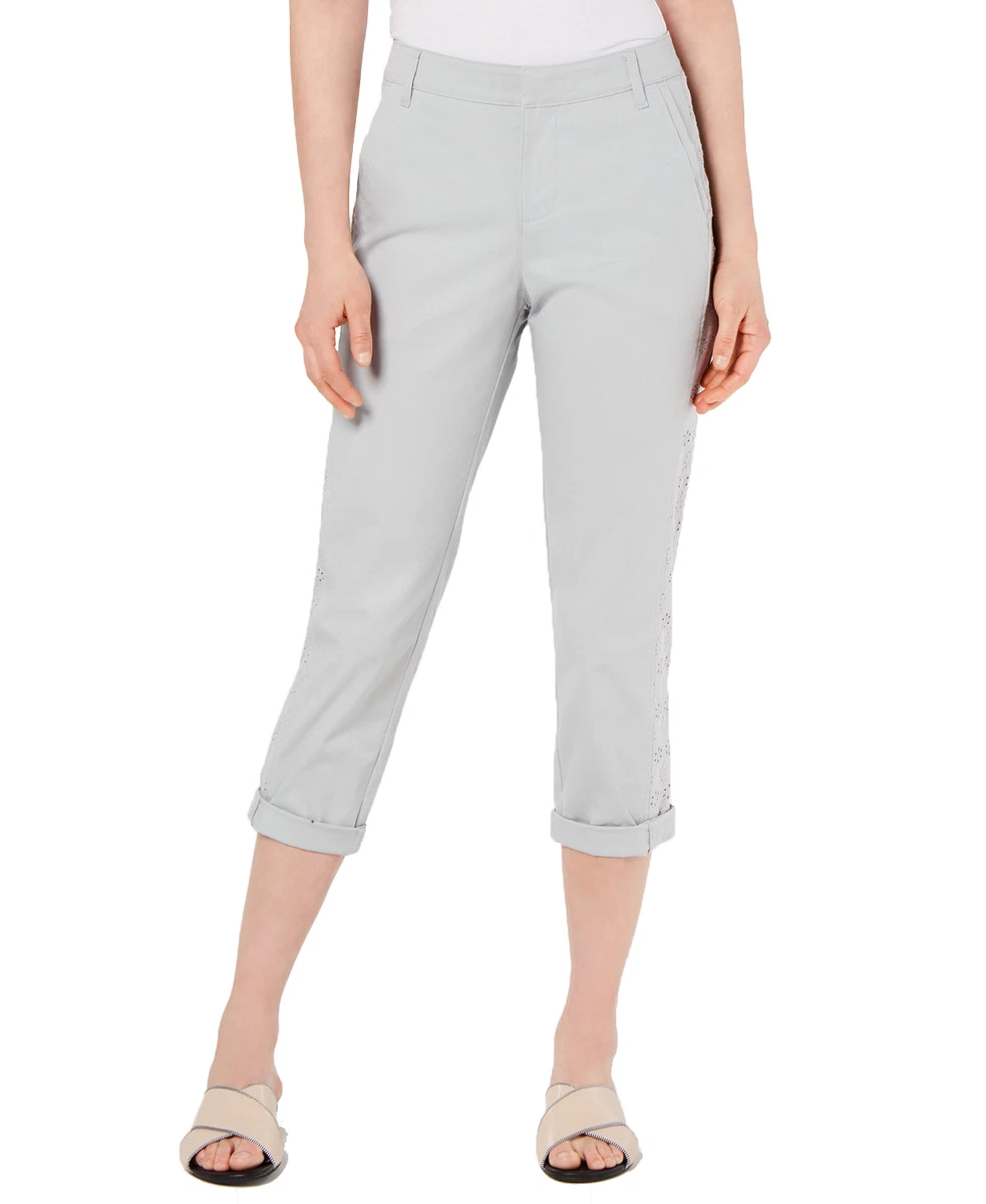 Style & Co Women's Eyelet-Trim Capri Pants (Misty Harbour, 10)