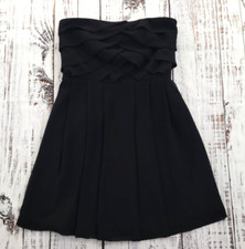 Express Strapless Black Pleated Zip Up Lined Cocktail Dress Size 4