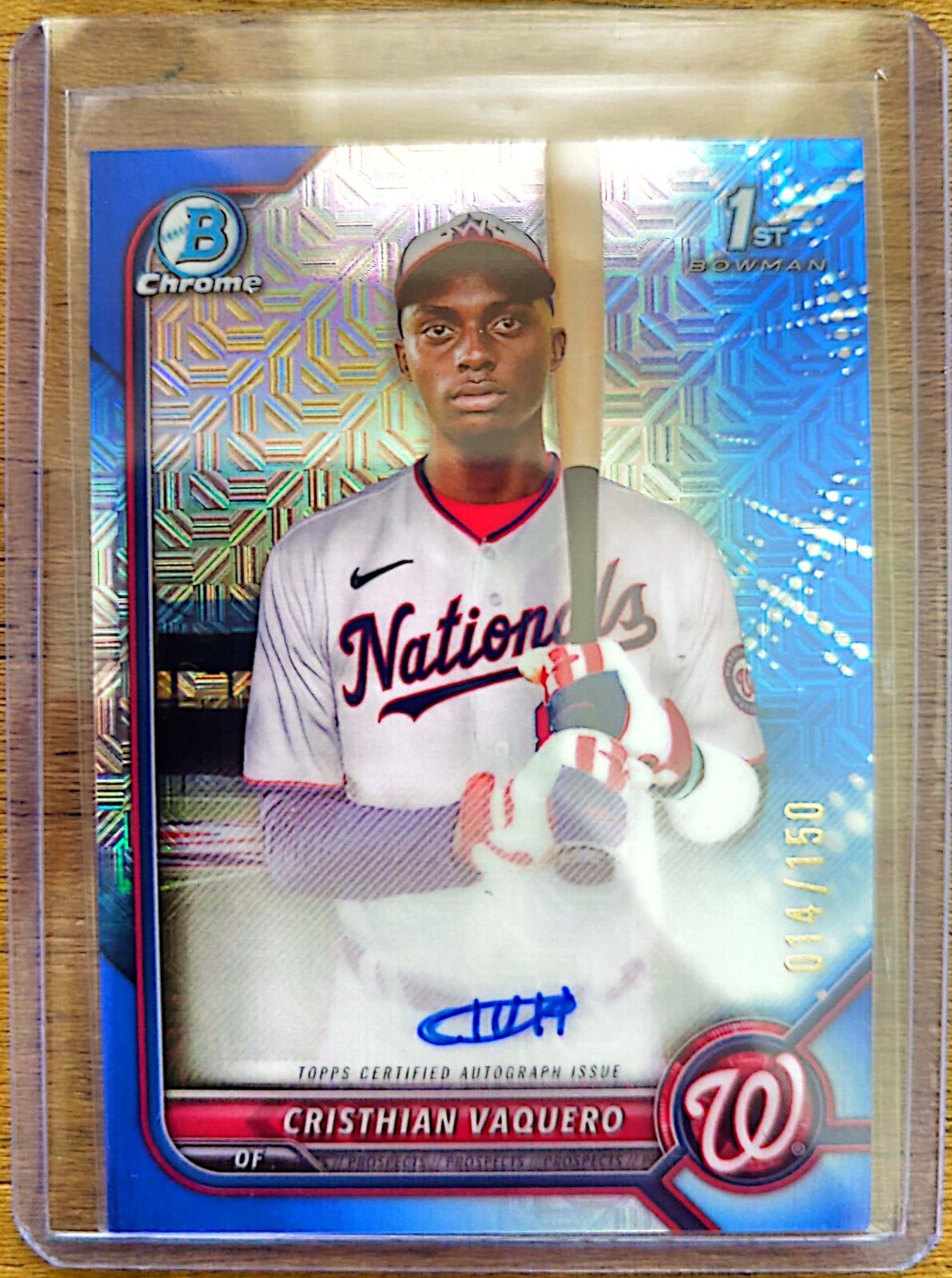 2022 Bowman Chrome Prospect Auto HTA Choice #CPA-CV Cristhian Vaquero /150