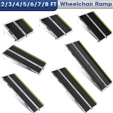 2-8ft Folding Aluminum Wheelchair Ramp Portable Mobility Scooter Non-Slip 600LBS