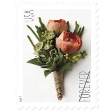 CELEBRATION BOUTONNIERE  FOREVER STAMP EXCELLENT FLORAL DESIGN  