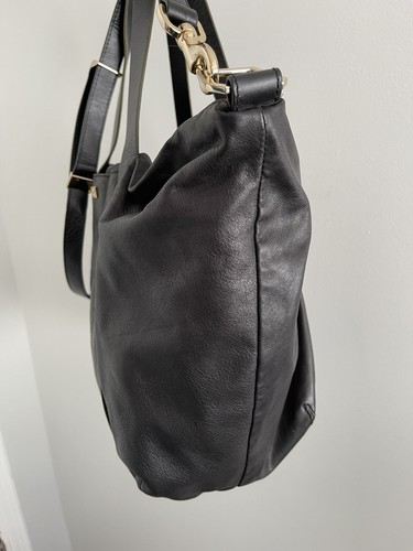 Pour La Victoire Handtasche groß schwarz weiches Leder Schultertasche Umhängetasche Reißverschluss - Bild 5 von 12
