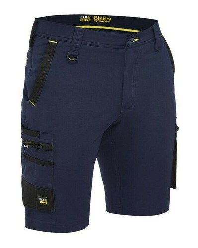 Bisley BSHC1332 Mens Flex & Move 4-Way Stretch Cargo Work Shorts + 10 Pockets - Picture 12 of 23