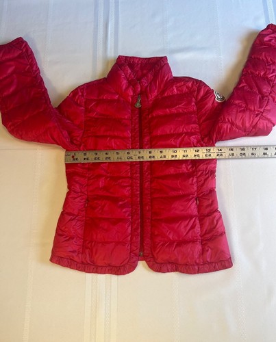 Moncler Girls Pink Down Puffer Jacket - Size 8 with front zip pockets - Picture 4 of 15