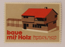 Lignum & Chur 'Build With Wood' German Brand Poster Stamp Ad