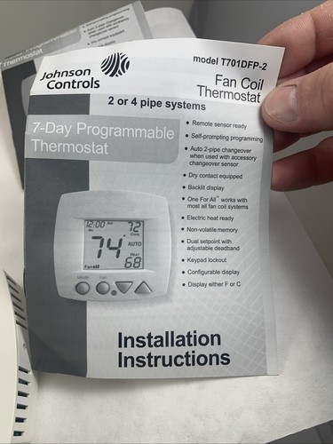 Johnson Controls Fan Coil Thermostat Model T701DFP-2 7 Day Programmabl VG #1120A - Picture 9 of 20