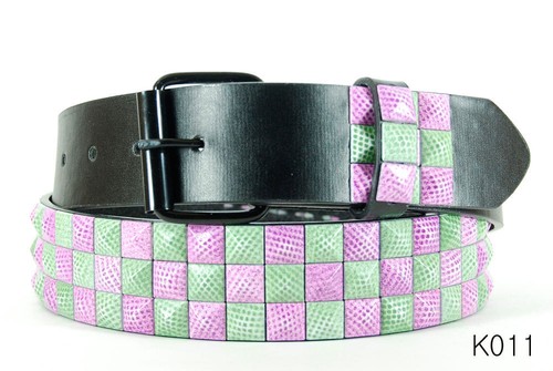 Metal Studded Leather Stud Designed Belt Pyramid Punk Rock Mens Womens Gift - Picture 9 of 27