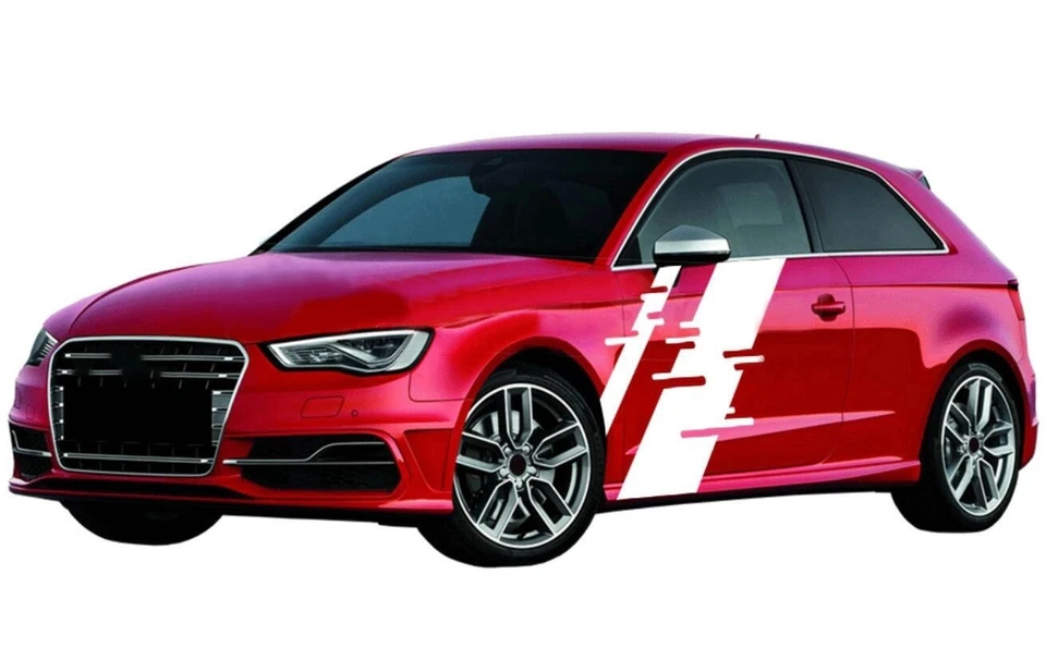 Calcomanías gráficas de coche a rayas deportivas de carreras para Audi A3 S3 RS3 puerta lateral Foto 3 de 4