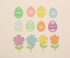 Small Eggs Spring Flower Easter Paper Die Cut Embellishments scrapbooking 12 pc