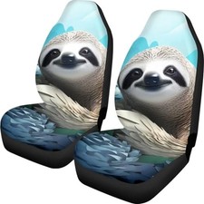 Car Seat Cover Automotive Car Seat Protectors Universal Front Car Cute Sloth