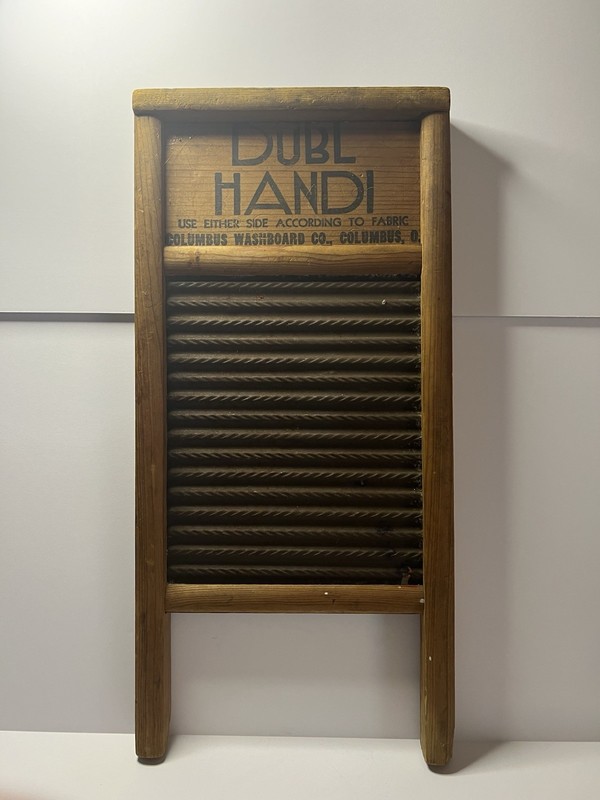 Columbus Washboard Co. Dubl Handi Wash Board Wood Metal Portable Fits Bucket