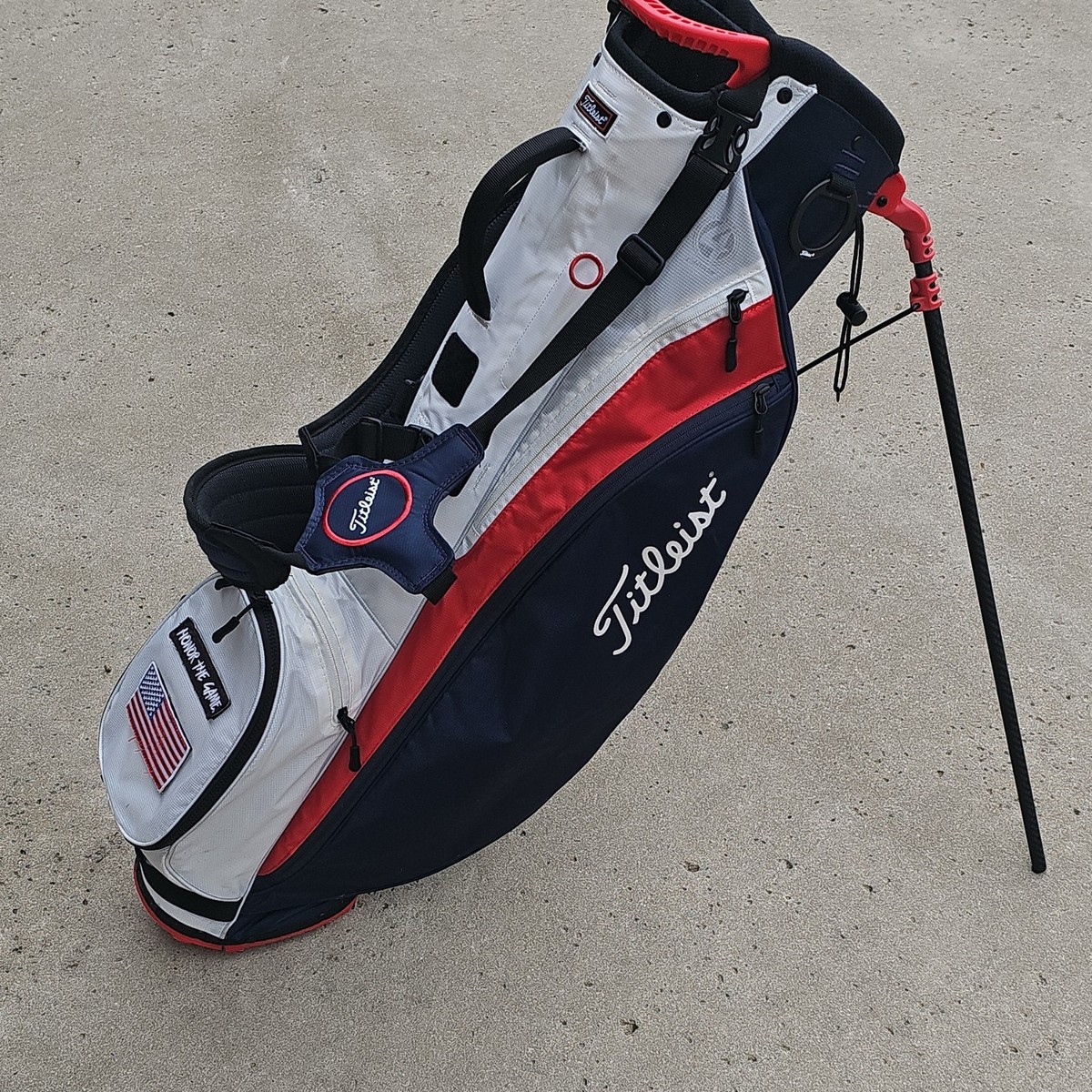 Titleist Players 4 Stand Golf Bag White Navy Red 4-Way Divider | eBay