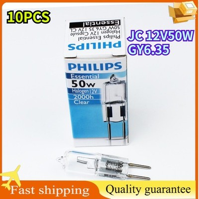10PCS Philips JC 12V50W GY6.35 clear light essential 2000hours life lamp