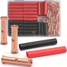 16-14 AWG Flared Barrel Butt Splice Connectors Kit 100PCS Bare Copper Crimp