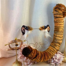 Anime Beast Tiger Ears Hairhoop Headwear Tail for Halloween Christmas Cosplay