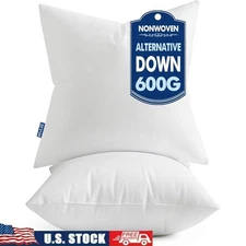 Microfiber Pillow Inserts 20x20 Durable Soft Supportive Throw Cushion 2 Pack New