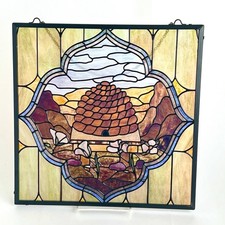 Beehive Stained Glass Panel LDS Temple Nauvoo Mormon Symbol 12x12 Inch