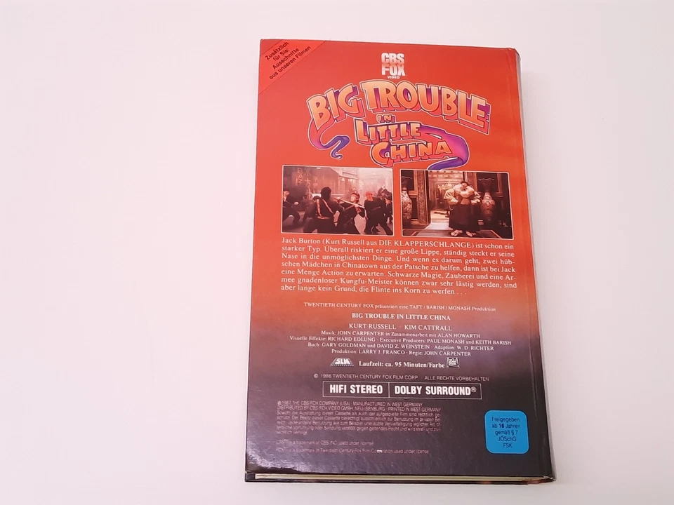 Big Trouble In Little China 1986 VHS German PAL Video Hartbox John Carpenter - Bild 2 von 4