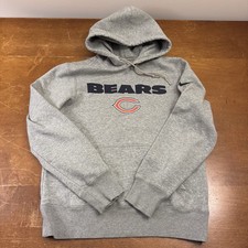 Chicago Bears Hoodie Mens Small Gray Pullover Fleece Football NFL Nike