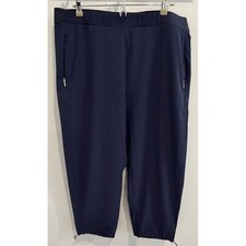 Chicos Womens Tech Active Pull On Capri Pants Gathered Leg Pants Pockets 3 16