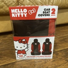 Hello Kitty Front Car Seat Covers Set Of 2 W Headrest Covers Universal New Hello Kitty Front Car Seat Covers Set Of 2 W Headrest Covers Universal New