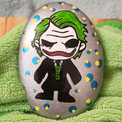 Hand Painted Joker Cartoon Rock