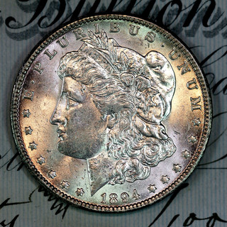 1894 O NEAR GEM BU MS MORGAN SILVER DOLLAR FROM ORIGINAL COLLECTION