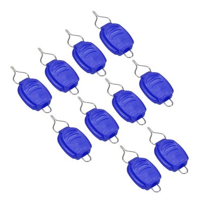Angelschnur Halter 10er Pack Angelrute Clip Schnalle Kappe Wächter blau