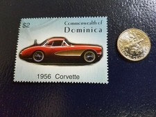 1956 Corvette Commonwealth of Dominica Perforated Stamp