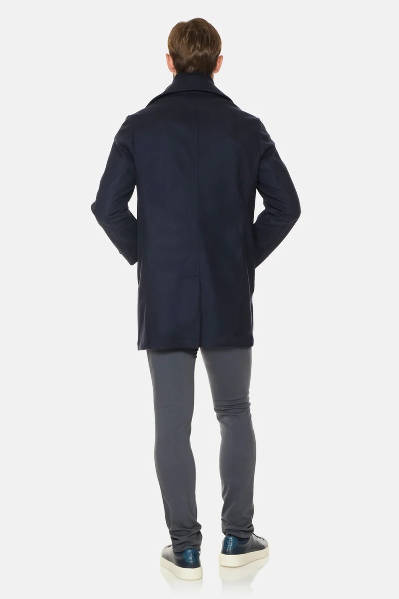 Corneliani ID Mens Wool Coat Black / Navy Blue Size EU 58R | eBay