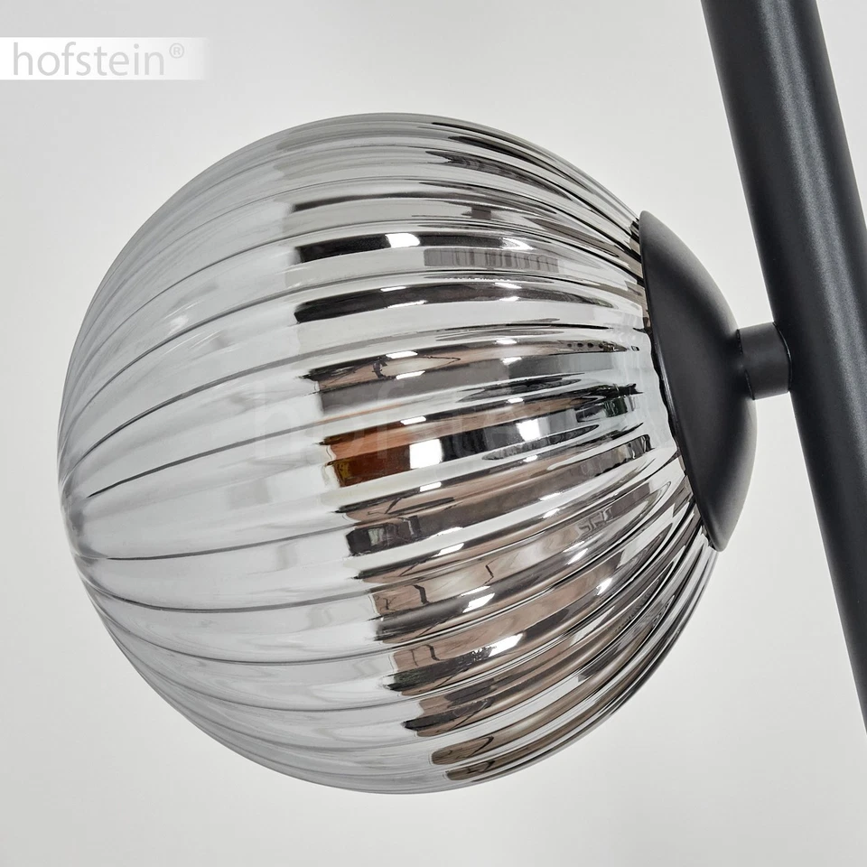 HOFSTEIN Garaguso Modern Metal/Glass Black/Smoked/Fluted Glass Floor Lamp - Image 3 of 4