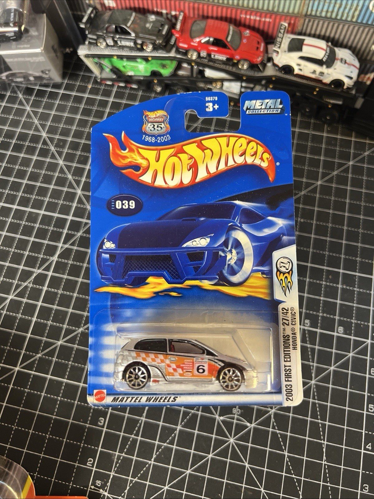 Hot Wheels 2003 First Editions Honda Civic Chrome 27/42 #39 Malaysia