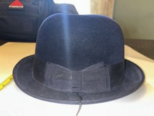 Vintage Borsalino Cobalt Blue Velour Cuoio Fedora Hat sz 7 1/4 Made in Italy