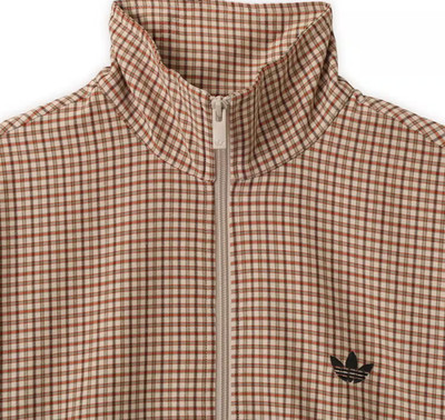 adidas Originals Checks Track Jacket Retro All Over Print Classic Top Women Size