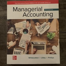 Managerial Accounting ISE McGraw Hill Fifth Edition NEW