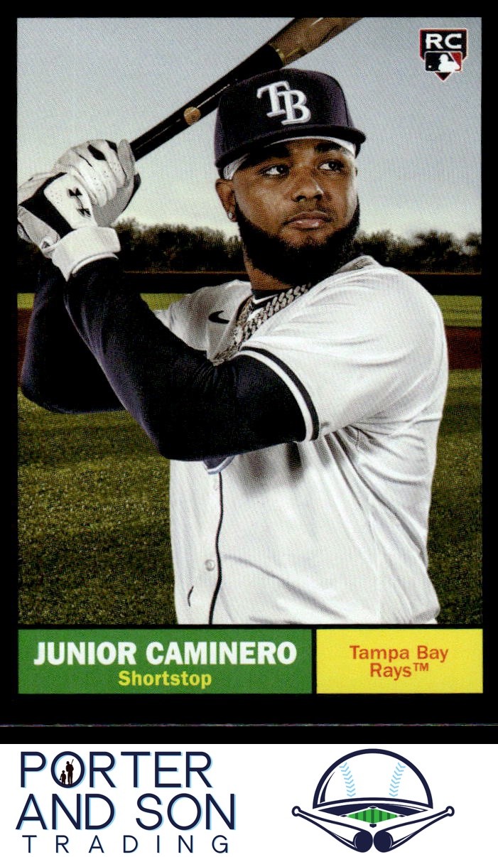 Junior Caminero RC Black Foilboard 2024 Topps Archives #33 Tampa Bay Rays