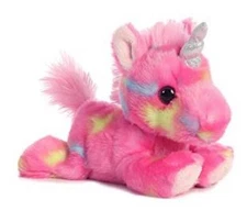 7 Inch Jellyroll Pink Unicorn Plush Stuffed Animal by Aurora