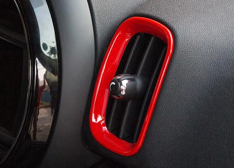 For Mini Cooper Countryman F60 17-2021 ABS Red Console Side Outlet Vent Covers - Image 2 of 4