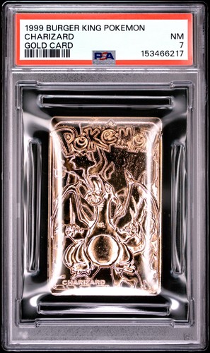 1999 BURGER KING POKEMON GOLD CARDS CHARIZARD PSA 7