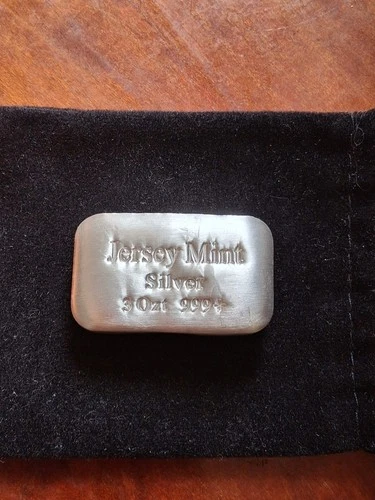 3 OZ.Hand Poured Fine Silver Bar By Jersey  Mint 3OZ 0.999 Silver