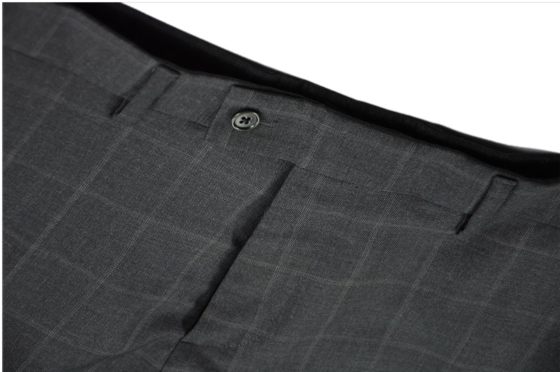 John Varvatos Men's Dark Gray Plaid Wool Flat Front Dress Pants 32 New