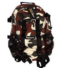 Supreme Logo Red Camo Backpack SS26