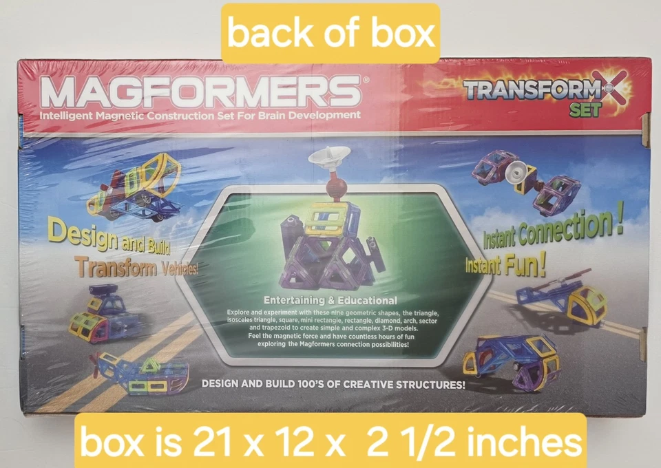 NEW 54 Piece Magformers Transform X Magnetic Design Build Vehicles Sealed - Image 2 of 4