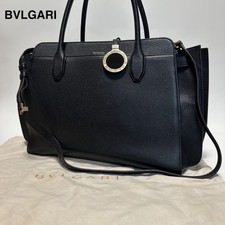 Bulgari Alba Black 2-way Shoulder Bag Designer Handbag Protective