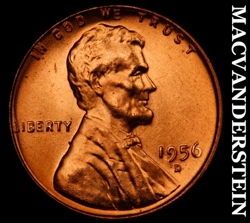1956-D Lincoln Wheat Cent- Choice Gem Brilliant Uncirculated No Reserve #J4288