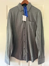 Kit & Ace Gray Cotton CASHMERE Spandex Long Sleeve Button Up Shirt Mens XL NWT