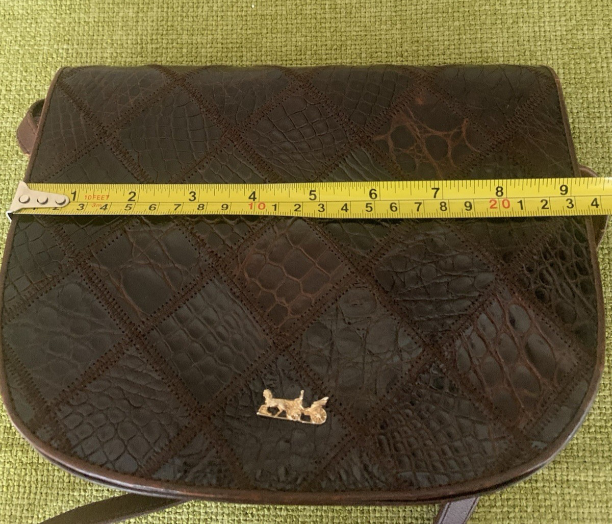Patchwork 70’s Croc Embossed Shoulder Bag Vintage… - image 12