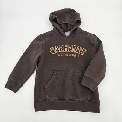 Carhartt Workwear Boys Hoodie Sweatshirt Small 8-10 Brown Orange