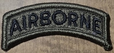 U.S. ARMY AIRBORNE TAB PATCH - SUBDUED OD GREEN BDU ARC ROCKER NEW NOS ...